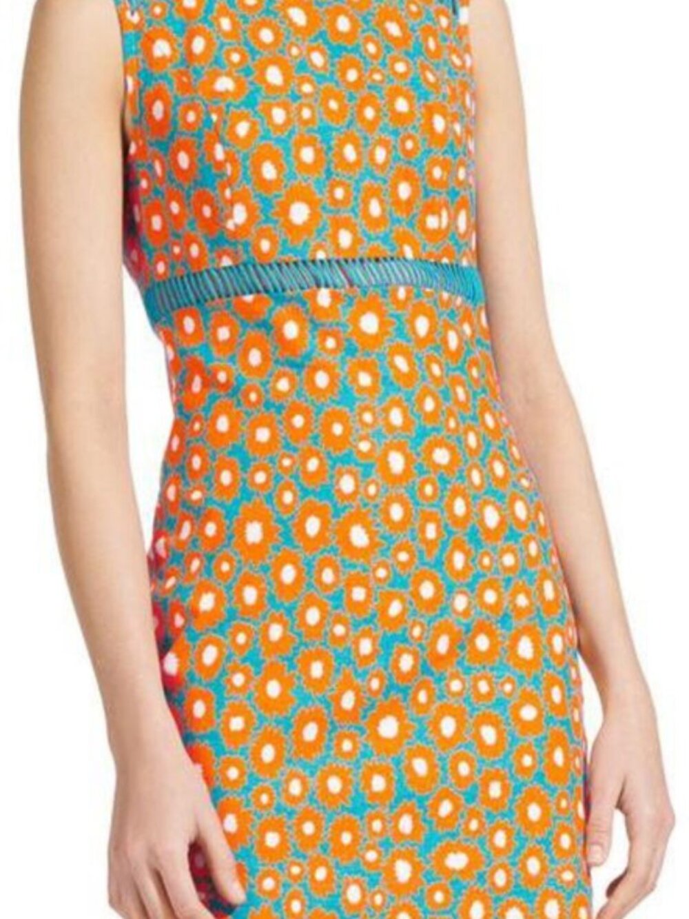 ✨ NWT STAUD "Cricket" Retro Daisy Floral Open-Ladder Mini Dress Size 12✨